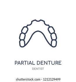 Partial Denture icon. Partial Denture linear symbol design from Dentist collection. Simple outline element vector illustration on white background.