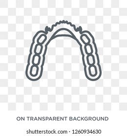 Partial Denture icon. Trendy flat vector Partial Denture icon on transparent background from Dentist collection. High quality filled Partial Denture symbol use for web and mobile