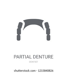 Partial Denture icon. Trendy Partial Denture logo concept on white background from Dentist collection. Suitable for use on web apps, mobile apps and print media.