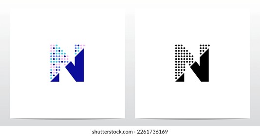 Partial Dots On Letter Logo Design N
