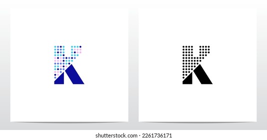 Partial Dots On Letter Logo Design K