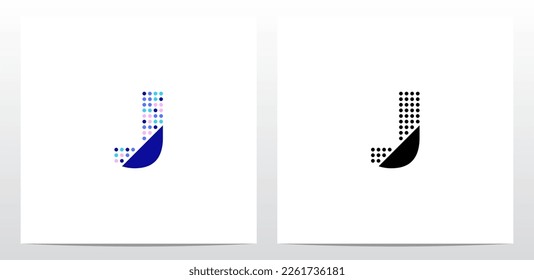 Partial Dots On Letter Logo Design J