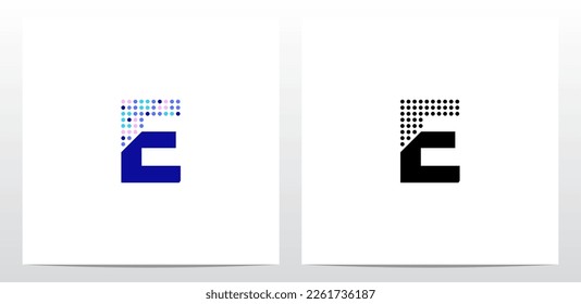 Partial Dots On Letter Logo Design E