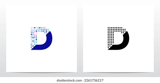 Partial Dots On Letter Logo Design D