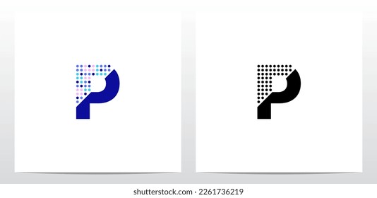 Partial Dots On Letter Logo Design P