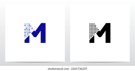 Partial Dots On Letter Logo Design M