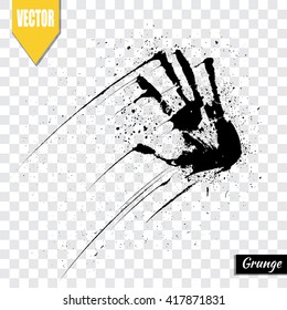 Partial fingerprint, human hand, vector illustration