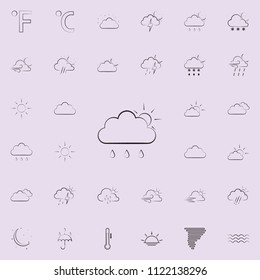 partial rain sign icon. Detailed set of Weather icons. Premium quality graphic design sign. One of the collection icons for websites, web design, mobile app on colored background