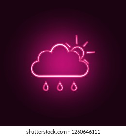 partial rain sign icon. Elements of Weather in neon style icons. Simple icon for websites, web design, mobile app, info graphics