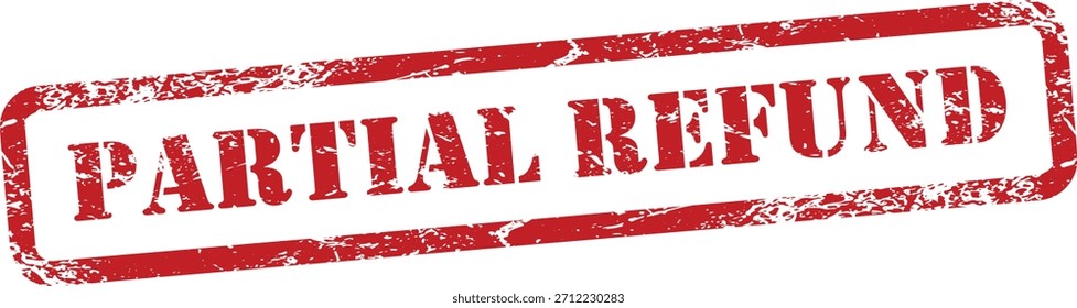 Sello de goma rojo del grunge del reembolso parcial