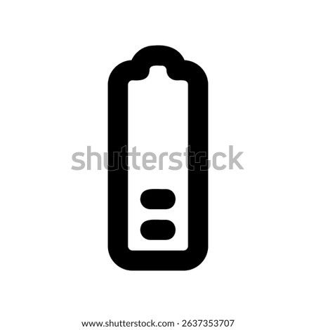 Partially Charged Power Cell Symbol with Moderate Energy