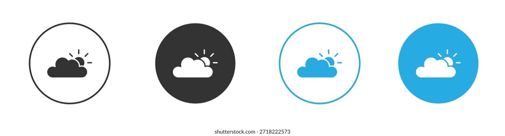 Icono parcialmente nublado para App y Diseño web. Ilustración de elemento simple.