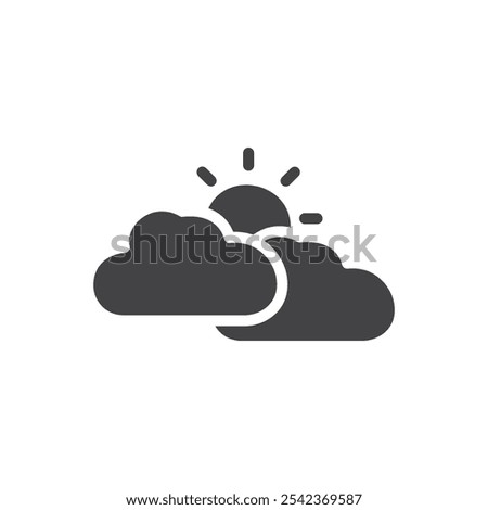 Partially cloudy icon Symbol mark in filled style