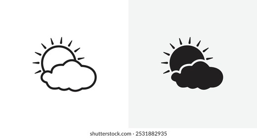 Conjunto de iconos de vector parcialmente nublado. Ilustrador de Vector de stock. EPS 10