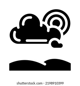 partially cloudy weather glyph icon vector. partially cloudy weather sign. isolated symbol illustration