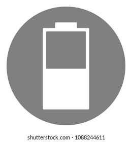 Partially discharged battery. Vector icon.
