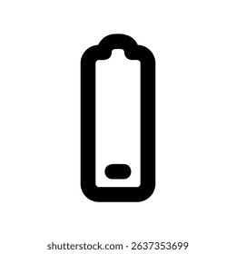 Partially Drained Power Cell Symbol Showing Minimal Energy