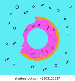 Partially eaten donut icon vector design, perfect for your food themed designs