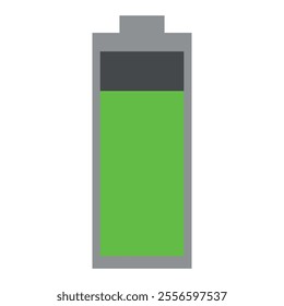 Partially filled battery icon mostly green with a black top portion indicating remaining capacity, symbolizing a high charge level.