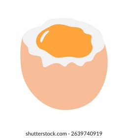 Partially peeled soft boiled egg with runny yolk Recipe or menu Theme cards Food poster element idea