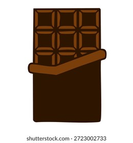 Símbolo de aperitivo de cacao marrón parcialmente envuelto que representa un delicioso regalo y sorpresa