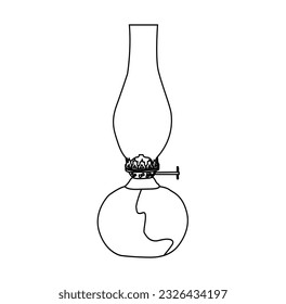 Partiallyselected focus image of retro style hurricane lamp hanging in the garden, with BLURRY dark background.hurricane lamp isolated.