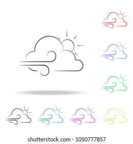 partial-wind sign with the sun icon. Elements of weather multi colored icons. Premium quality graphic design icon. Simple icon for websites, web design, mobile app, info graphics on white background