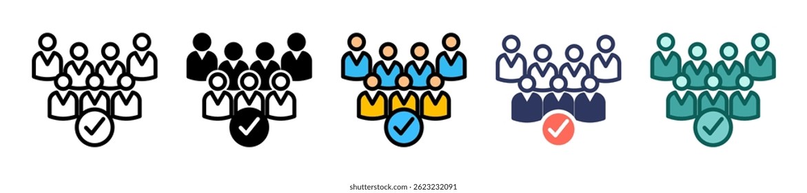 Participant Icon Multiple Vector Illustration
