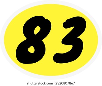Participant numbers race icon vector.