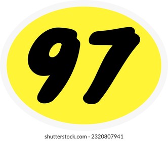 Participant numbers race icon vector.