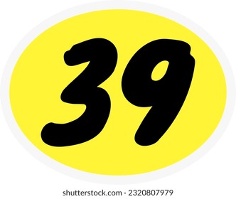Participant numbers race icon vector.