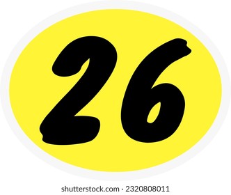 Participant numbers race icon vector.