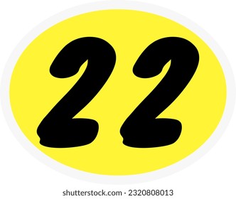 Participant numbers race icon vector.