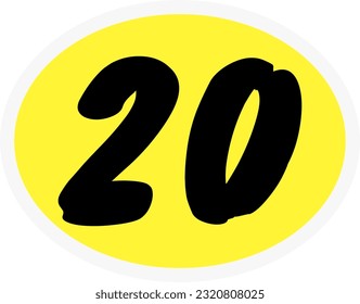 Participant numbers race icon vector.