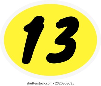 Participant numbers race icon vector.