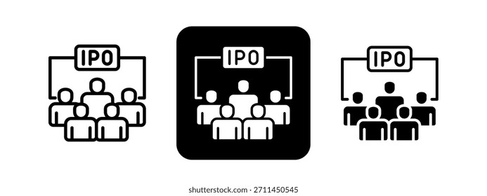 Participant Solid color and black line drawing vector illustration set