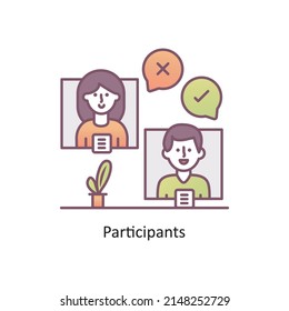Participants vector Filled Outline Icon Design illustration. Training Symbol on White background EPS 10 File