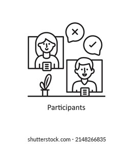 Participants vector Outline Icon Design illustration. Training Symbol on White background EPS 10 File