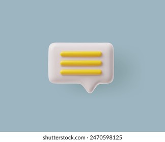 Participate in conversations with this vector 3D icon with a white speech bubble. Ideal for SMS and in-app chat, highlighted on a blue background for messaging.