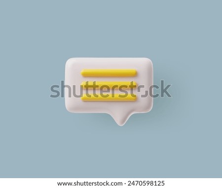 Participate in conversations with this vector 3D icon with a white speech bubble. Ideal for SMS and in-app chat, highlighted on a blue background for messaging.