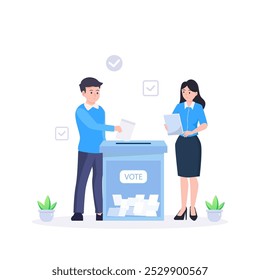 participate to vote at Election time, vector illustration