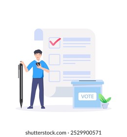 participate to vote at Election time, vector illustration