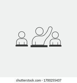 participating in classroom vector icon answering