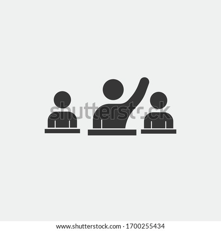 participating in classroom vector icon answering