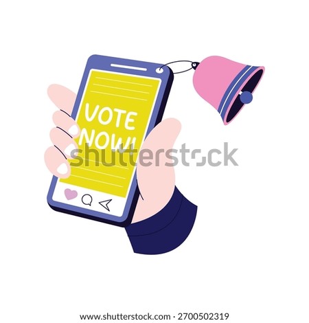 Participating in digital polls and decision-making processes Illustration
