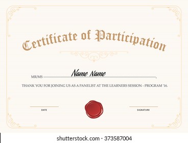 1,723 Participation certificate Images, Stock Photos & Vectors ...