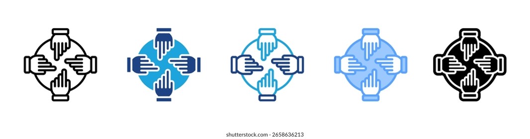 Ícone de participação folha de vários estilos coleção