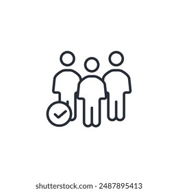 Icono de participación. Vector.Trazo editable.Símbolo de estilo lineal para utilizar Diseño web,logotipo.Ilustración de símbolo.
