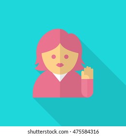 Participation in public icon , Vector flat long shadow design.