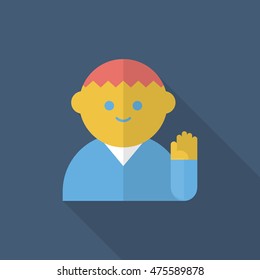 Participation in public icon , Vector flat long shadow design.